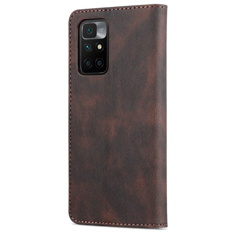 Flip Case Für Xiaomi Redmi 10 Azns Ledereffekt