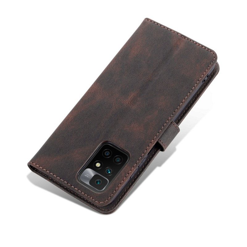 Flip Case Für Xiaomi Redmi 10 Azns Ledereffekt