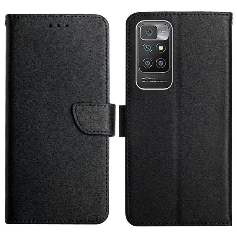 Flip Case Für Xiaomi Redmi 10 Echtes Nappaleder