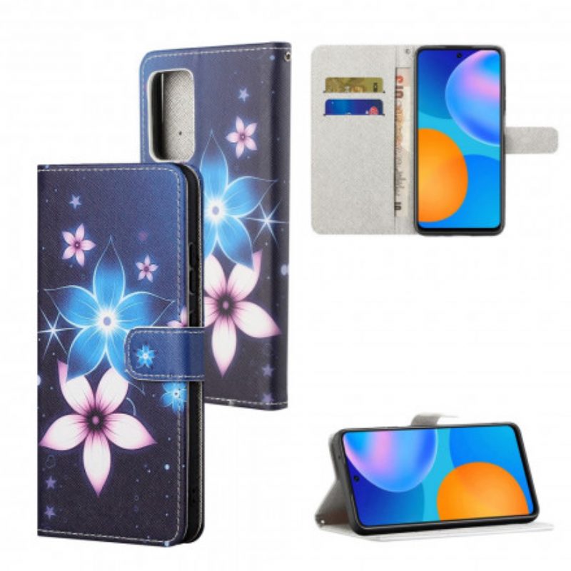 Flip Case Für Xiaomi Redmi 10 Mit Kordel Mondriemenblumen