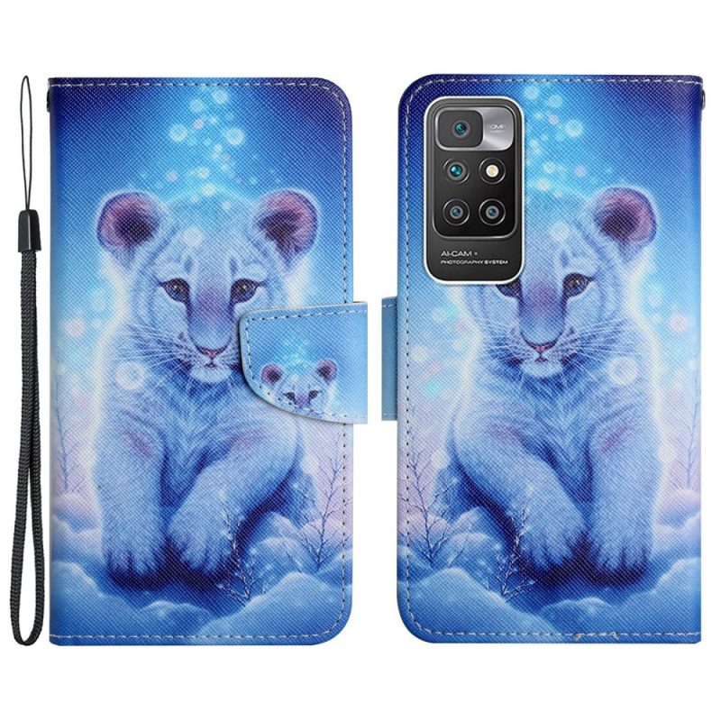 Flip Case Für Xiaomi Redmi 10 Schneetiger