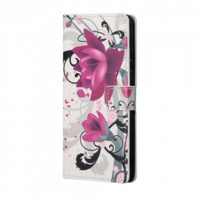 Flip Case Für Xiaomi Redmi 10 Tropische Blumen