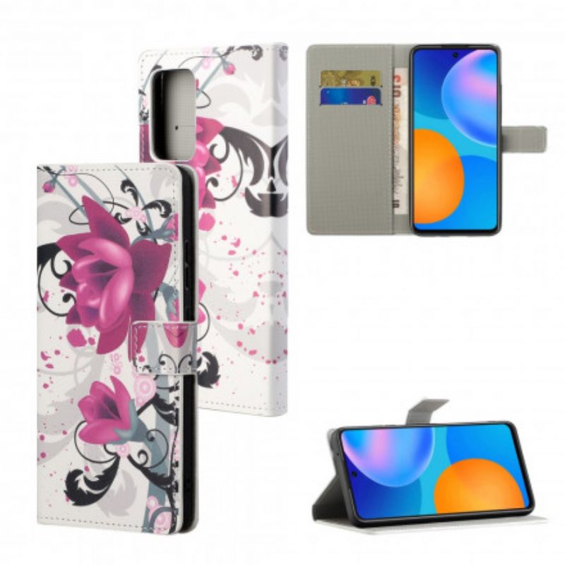 Flip Case Für Xiaomi Redmi 10 Tropische Blumen