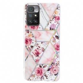 Handyhülle Für Xiaomi Redmi 10 Marmorierte Blumen