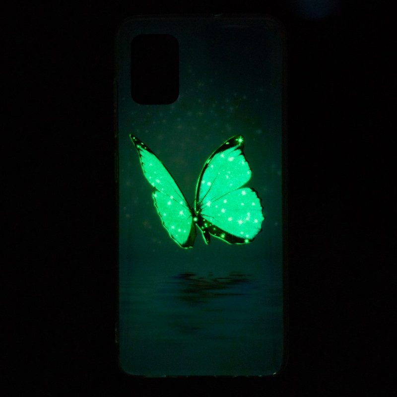 Hülle Für Xiaomi Redmi 10 Fluoreszierender Blauer Schmetterling