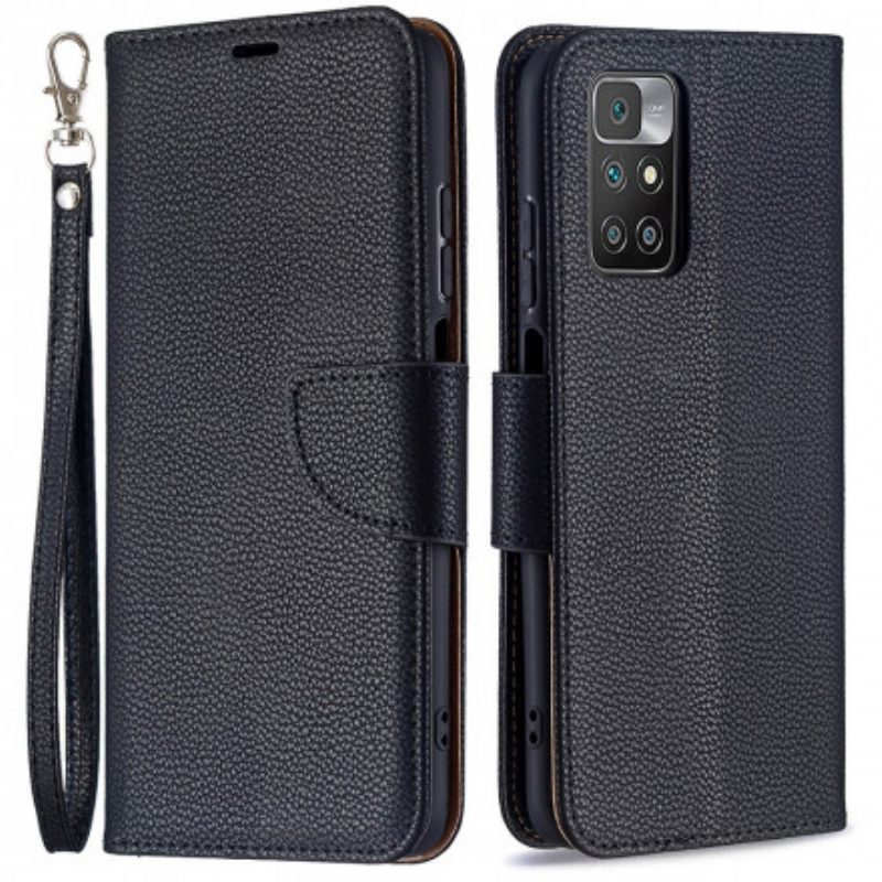 Lederhüllen Für Xiaomi Redmi 10 Flip Case Lychee Rabat Oblique