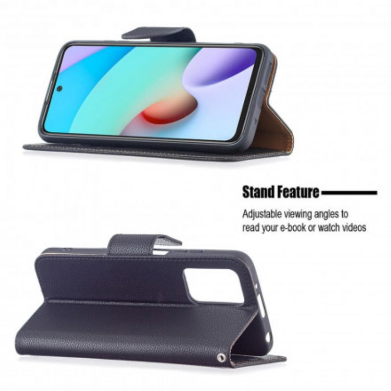 Lederhüllen Für Xiaomi Redmi 10 Flip Case Lychee Rabat Oblique