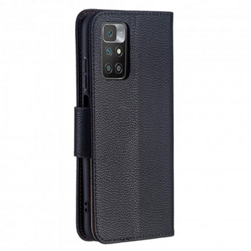 Lederhüllen Für Xiaomi Redmi 10 Flip Case Lychee Rabat Oblique