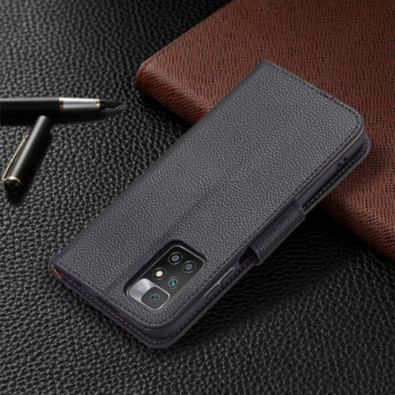 Lederhüllen Für Xiaomi Redmi 10 Flip Case Lychee Rabat Oblique