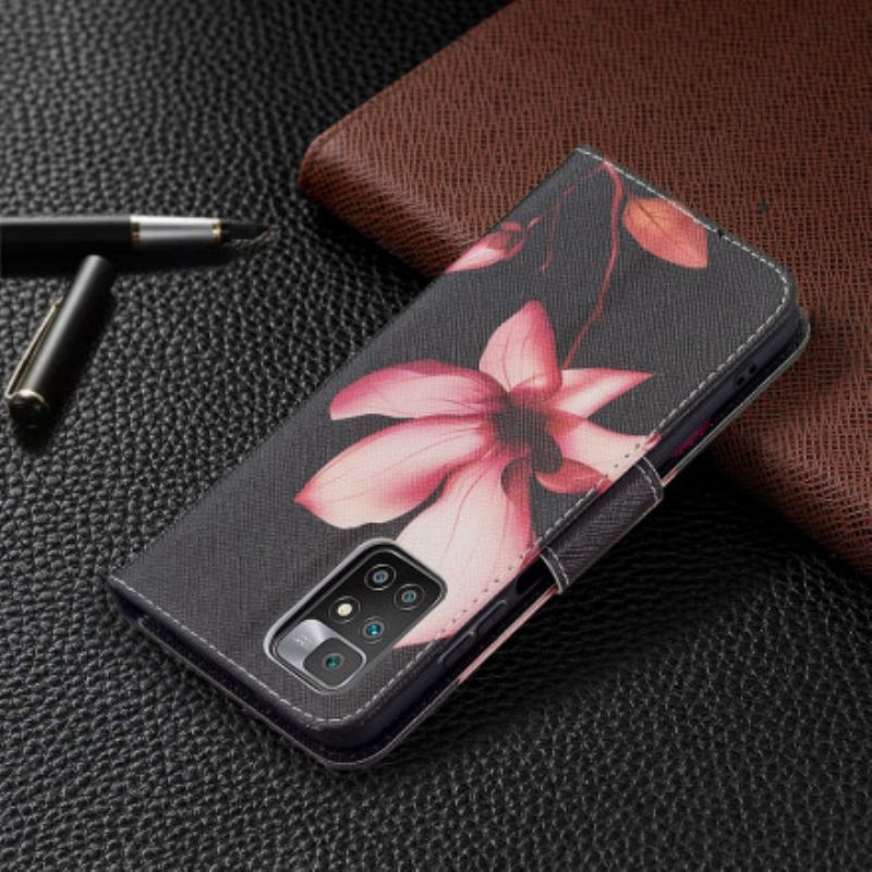 Lederhüllen Für Xiaomi Redmi 10 Pinke Blume