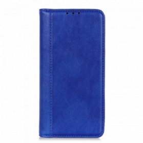 Schutzhülle Für Xiaomi Redmi 10 Flip Case Eleganz Aus Gespaltenem Litschi-leder