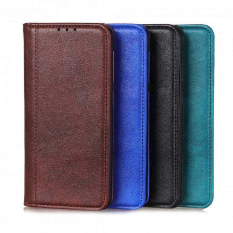 Schutzhülle Für Xiaomi Redmi 10 Flip Case Eleganz Aus Gespaltenem Litschi-leder