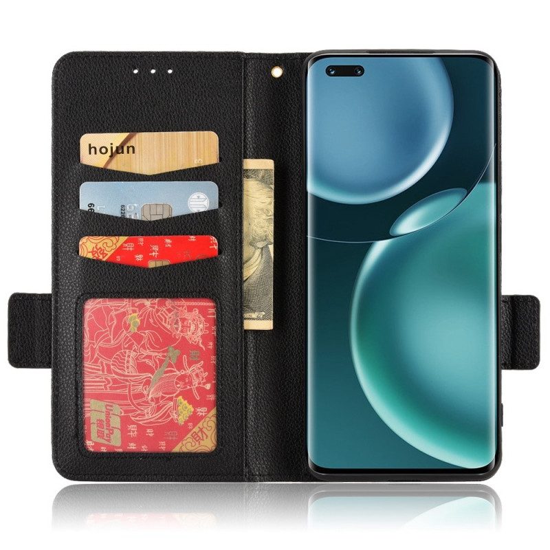 Flip Case Für Honor Magic 4 Pro Litschi-leder-stil