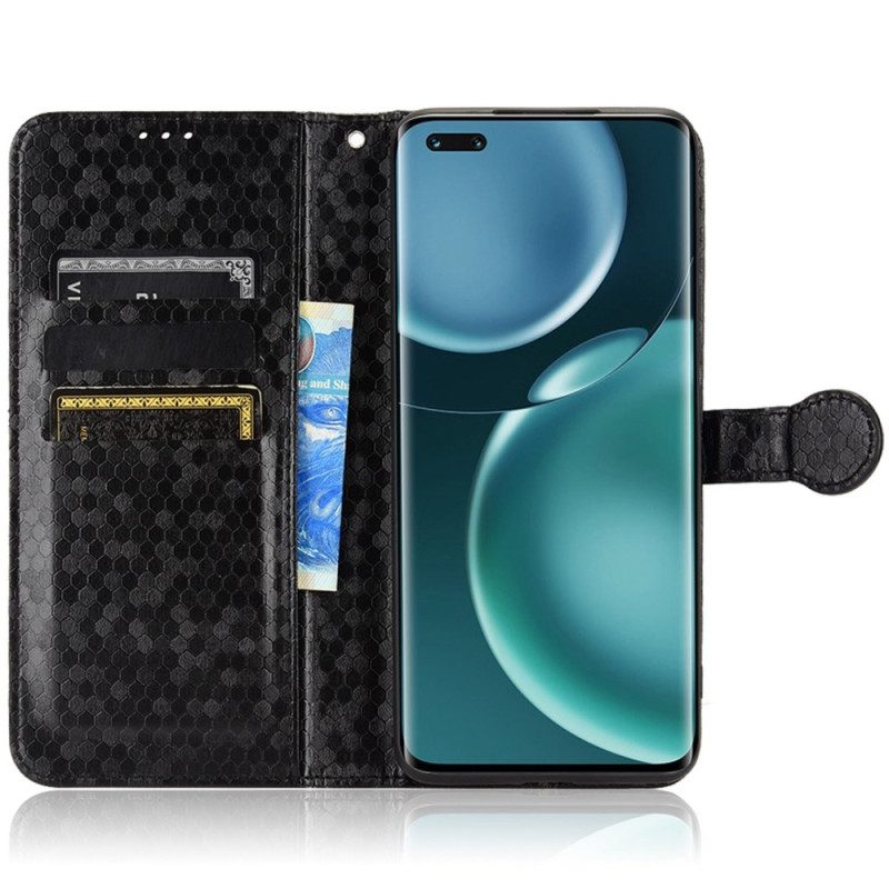 Flip Case Für Honor Magic 4 Pro Mit Kordel 3d-riemchendesign