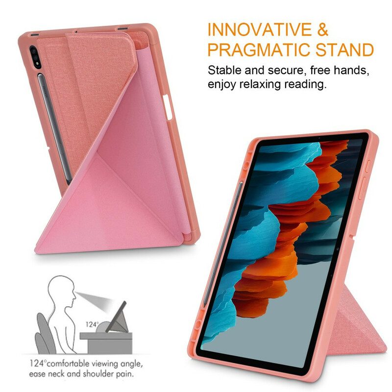 Schutzhülle Für Samsung Galaxy Tab S7 FE Origami-stoffstruktur