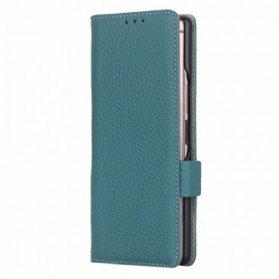 Flip Case Für Samsung Galaxy Z Fold 2 Echtes Litschi-leder