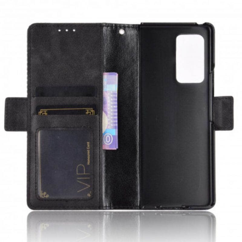 Flip Case Für Samsung Galaxy Z Fold 2 Stilisierter Ledereffekt