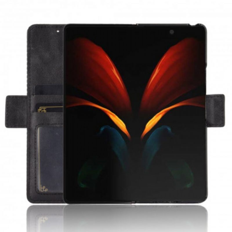 Flip Case Für Samsung Galaxy Z Fold 2 Stilisierter Ledereffekt