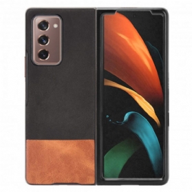 Handyhülle Für Samsung Galaxy Z Fold 2 Zweifarbiges Kunstleder