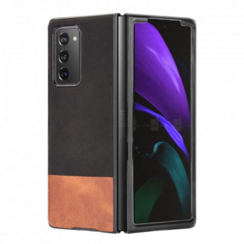 Handyhülle Für Samsung Galaxy Z Fold 2 Zweifarbiges Kunstleder