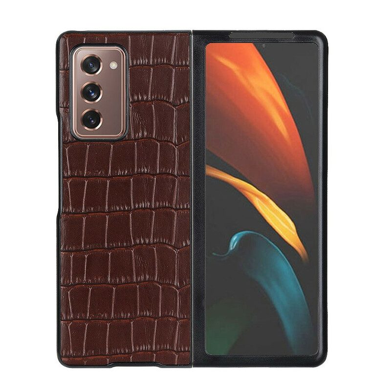 Hülle Für Samsung Galaxy Z Fold 2 Echtes Krokodilleder