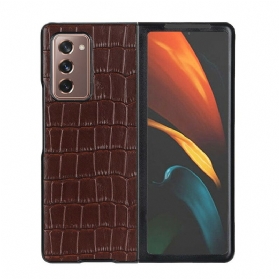 Hülle Für Samsung Galaxy Z Fold 2 Echtes Krokodilleder