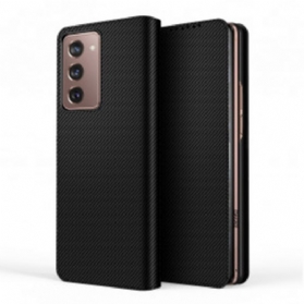 Schutzhülle Für Samsung Galaxy Z Fold 2 Flip Case Schwarzes Echtleder