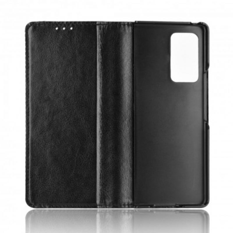 Schutzhülle Für Samsung Galaxy Z Fold 2 Flip Case Stilisierter Ledereffekt