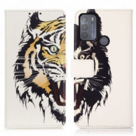 Flip Case Für Moto G50 Wilder Tiger