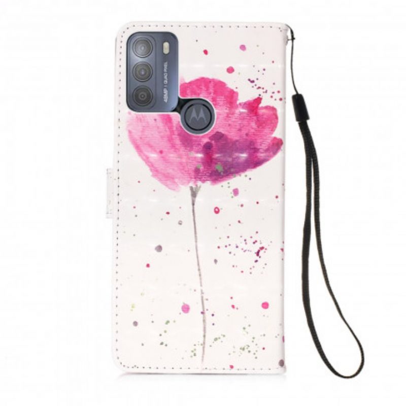 Hülle Flip Case Für Moto G50 Aquarellmohn