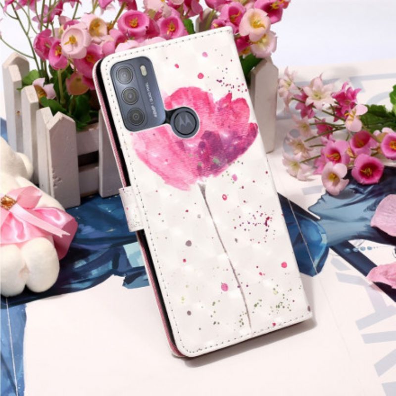 Hülle Flip Case Für Moto G50 Aquarellmohn