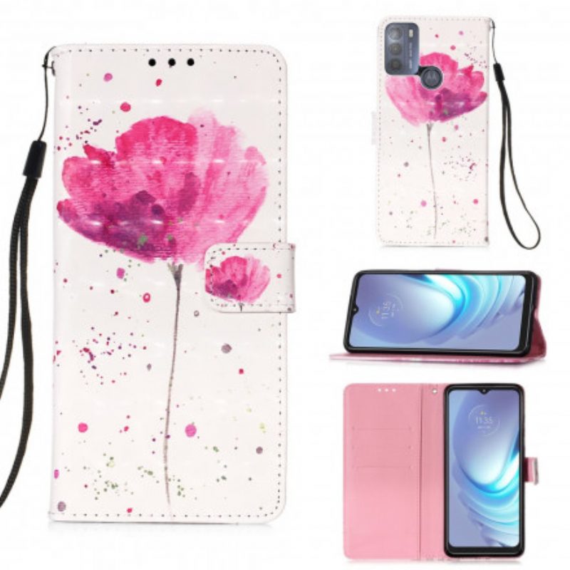 Hülle Flip Case Für Moto G50 Aquarellmohn