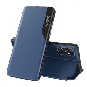 Flip Case Für Samsung Galaxy M52 5G Kunstleder Mit Integriertem Bildschirm