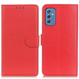 Flip Case Für Samsung Galaxy M52 5G Litschi-textur