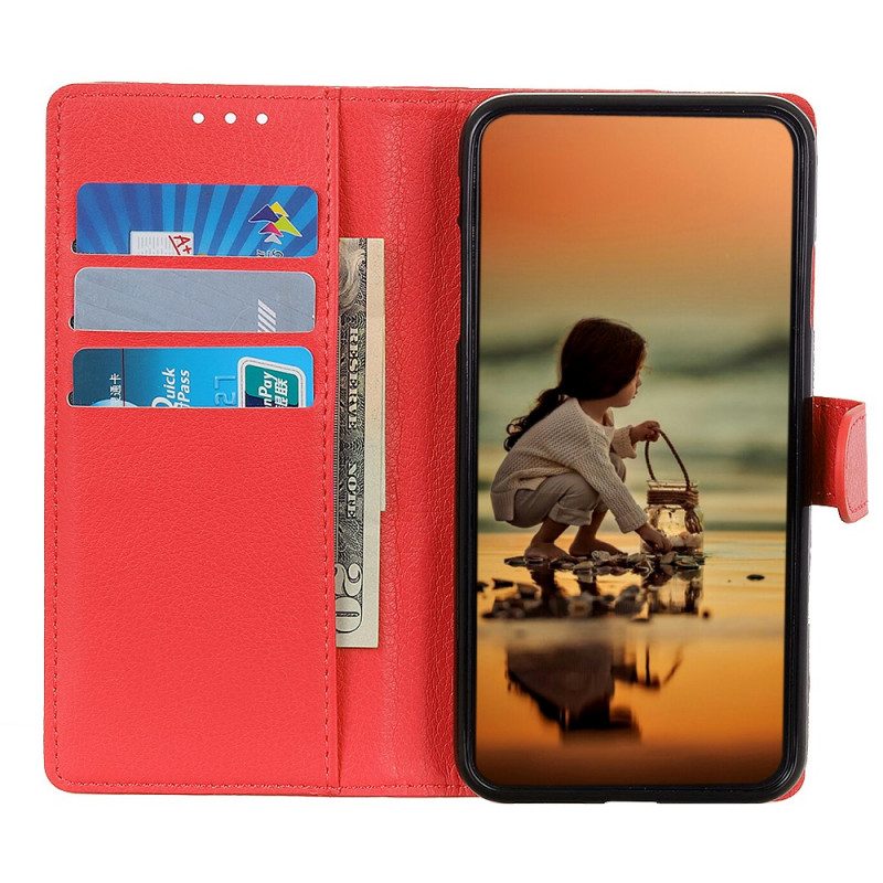 Flip Case Für Samsung Galaxy M52 5G Litschi-textur