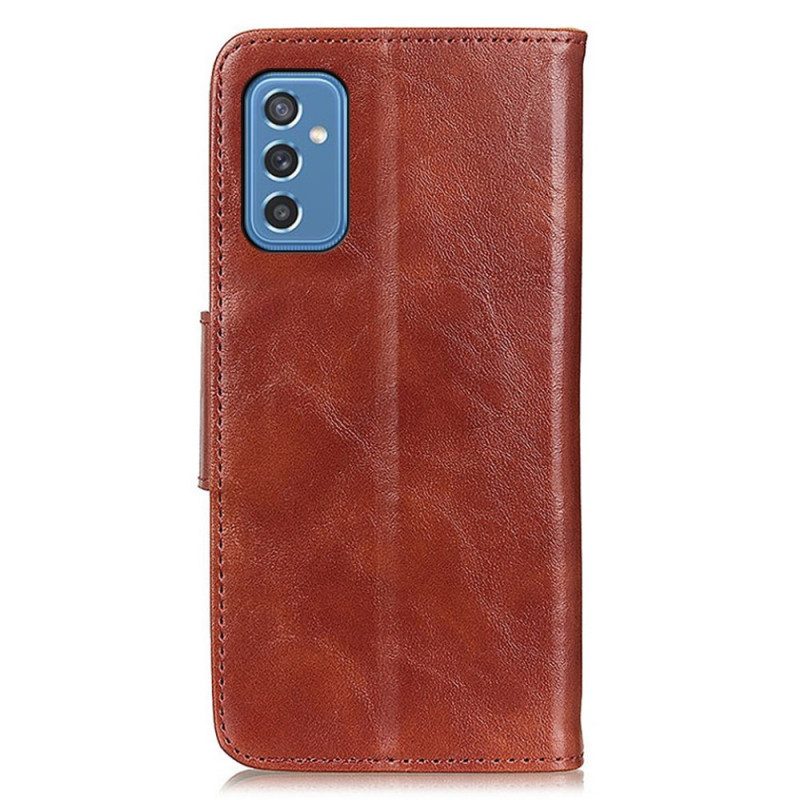 Flip Case Für Samsung Galaxy M52 5G Wendeverschluss Aus Spaltleder