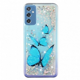 Hülle Für Samsung Galaxy M52 5G Saphir-schmetterling