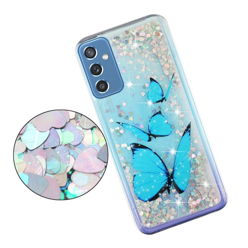 Hülle Für Samsung Galaxy M52 5G Saphir-schmetterling