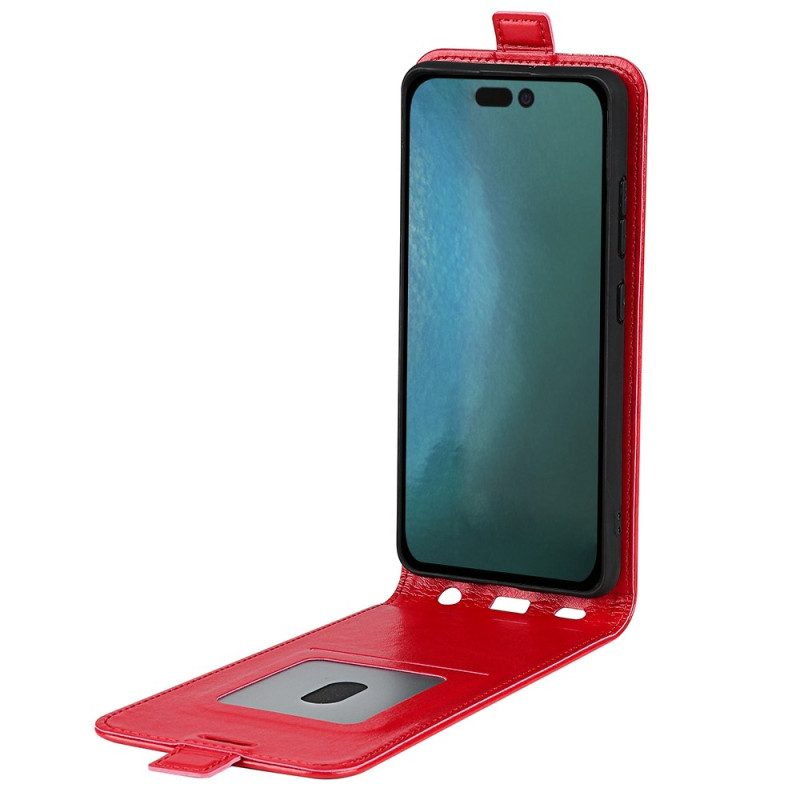 Flip Case Für iPhone 14 Flip Case Vertikale Klappe In Lederoptik