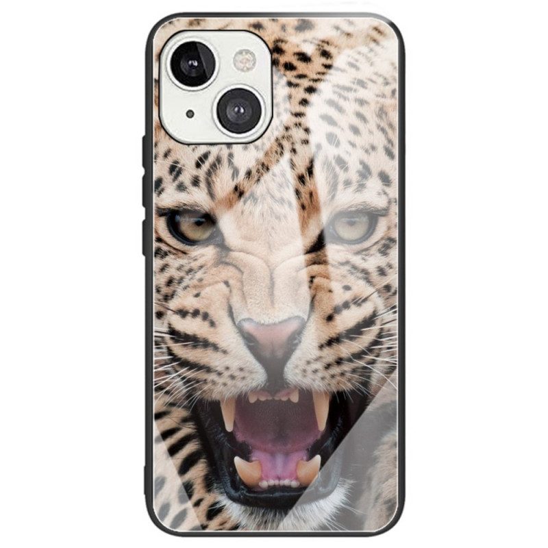 Handyhülle Für iPhone 14 Gehärtetes Leopardenglas