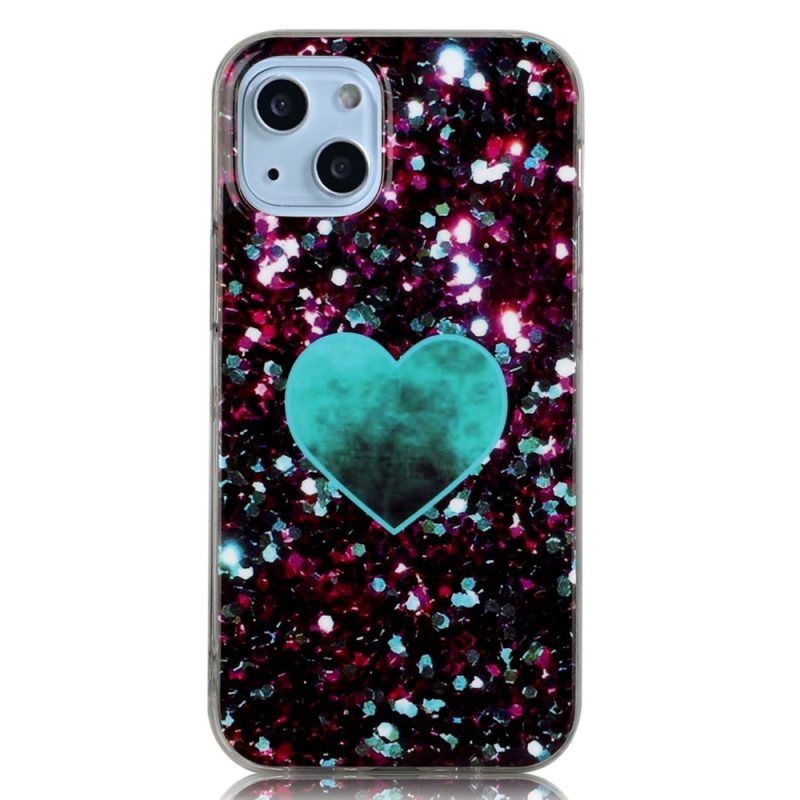 Handyhülle Für iPhone 14 Glitzerherz