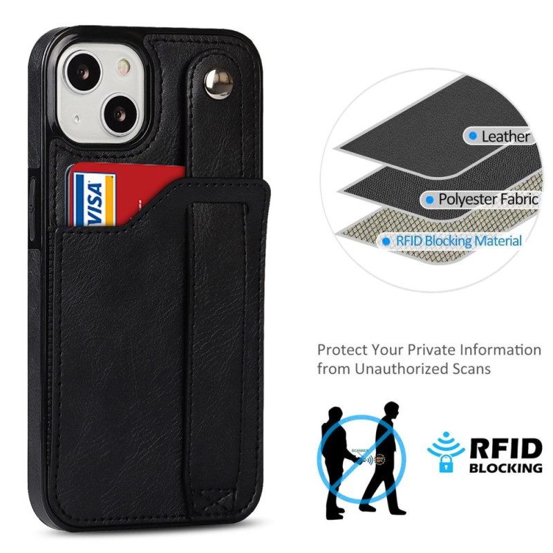 Hülle Für iPhone 14 Rfid-kartenhalter Mit Riemen