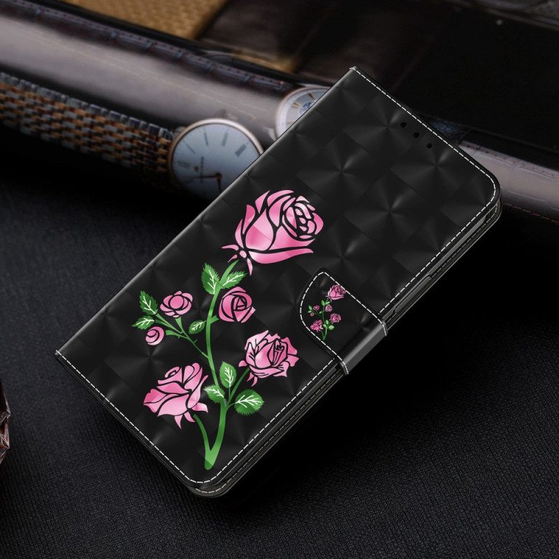 Lederhüllen Für iPhone 14 Mit Kordel Riemenrosen