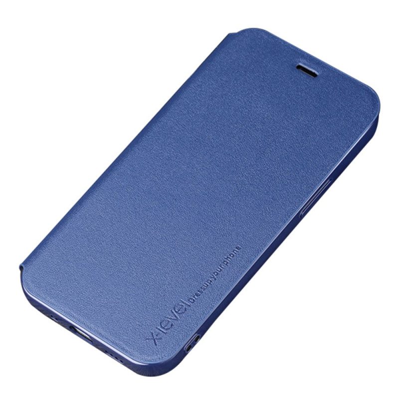 Schutzhülle Für iPhone 14 Flip Case Kunstleder X-level