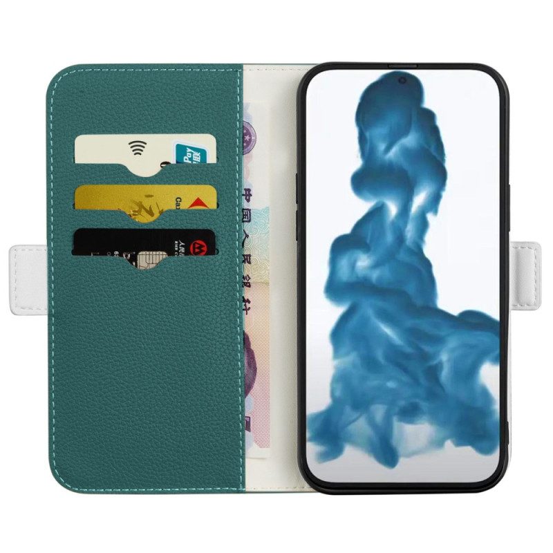 Schutzhülle Für iPhone 14 Flip Case Litschi-kunstleder