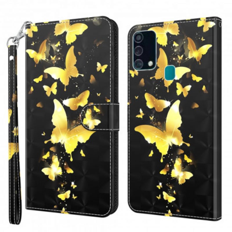 Flip Case Für Samsung Galaxy A32 5G Gelbe Schmetterlinge