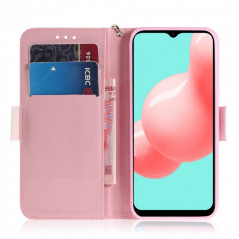 Flip Case Für Samsung Galaxy A32 5G Mit Kordel Riemchenkatzenfreunde