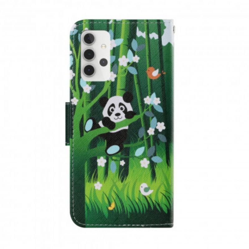 Flip Case Für Samsung Galaxy A32 5G Panda-spaziergang