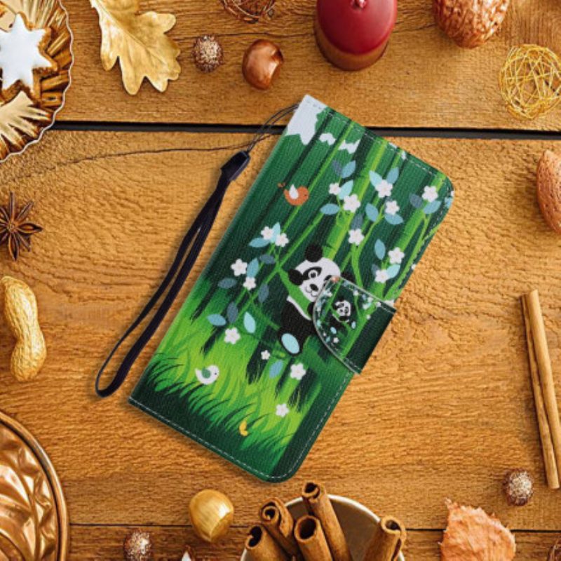 Flip Case Für Samsung Galaxy A32 5G Panda-spaziergang