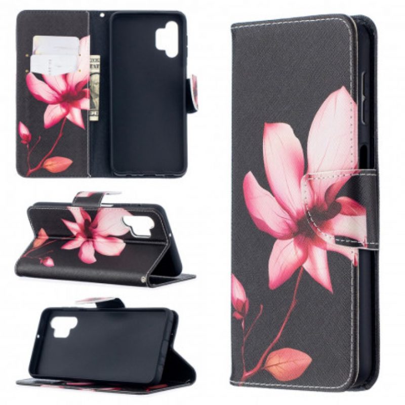 Flip Case Für Samsung Galaxy A32 5G Pinke Blume